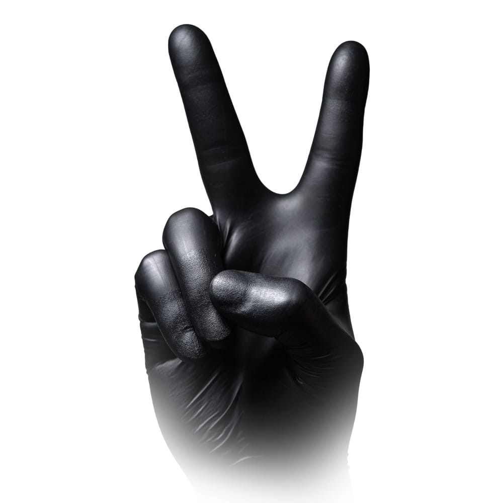 Nitrilhandschuhe mit Überlänge, schwarz, Größe L, puderfrei, Black 300 Nitril