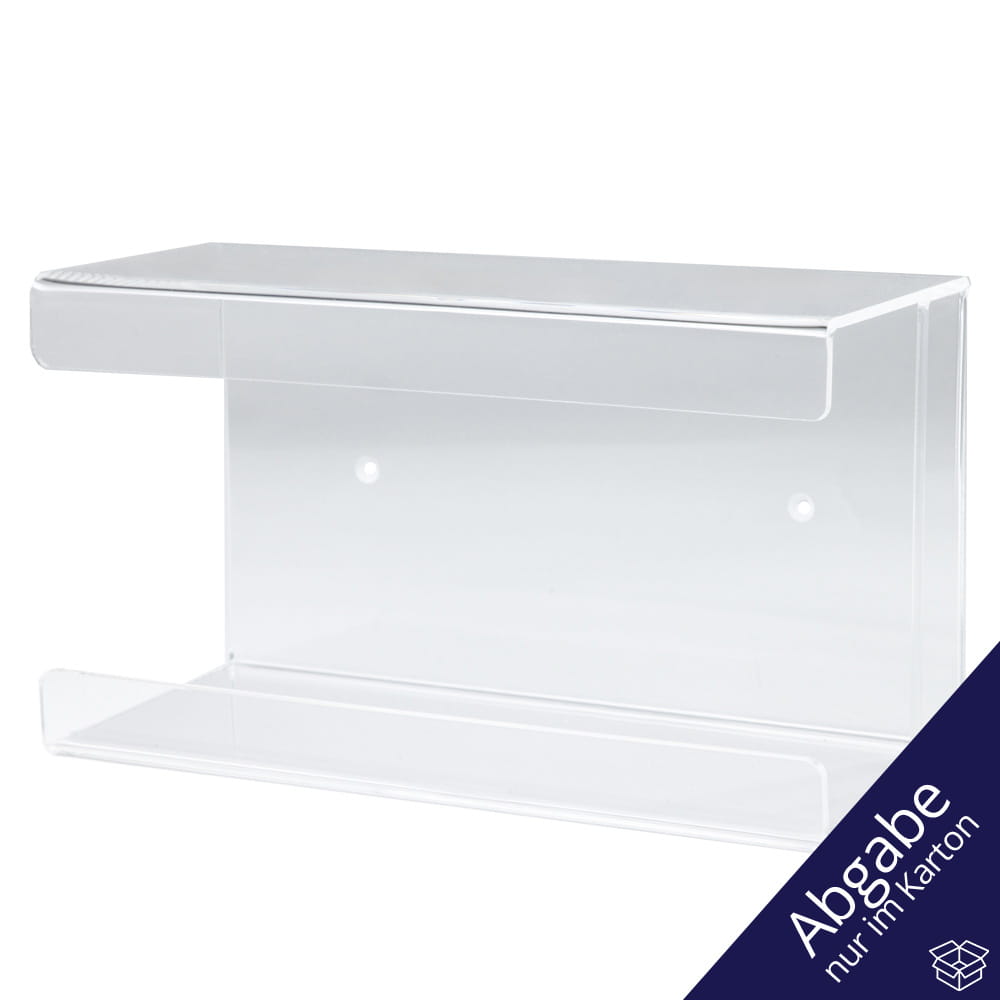 Einmalhandschuh Spender, Handschuh-Dispenserhalter, 250 x 135 x 95 mm, transparent, milchig, Acryl