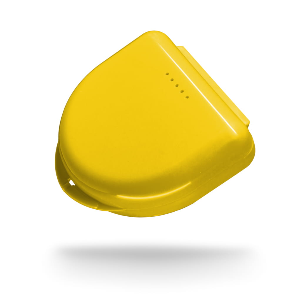 PP Dental Schienendose für Erwachsene, 65 x 58 x 20 cm, Farbe gelb, Polypropylen