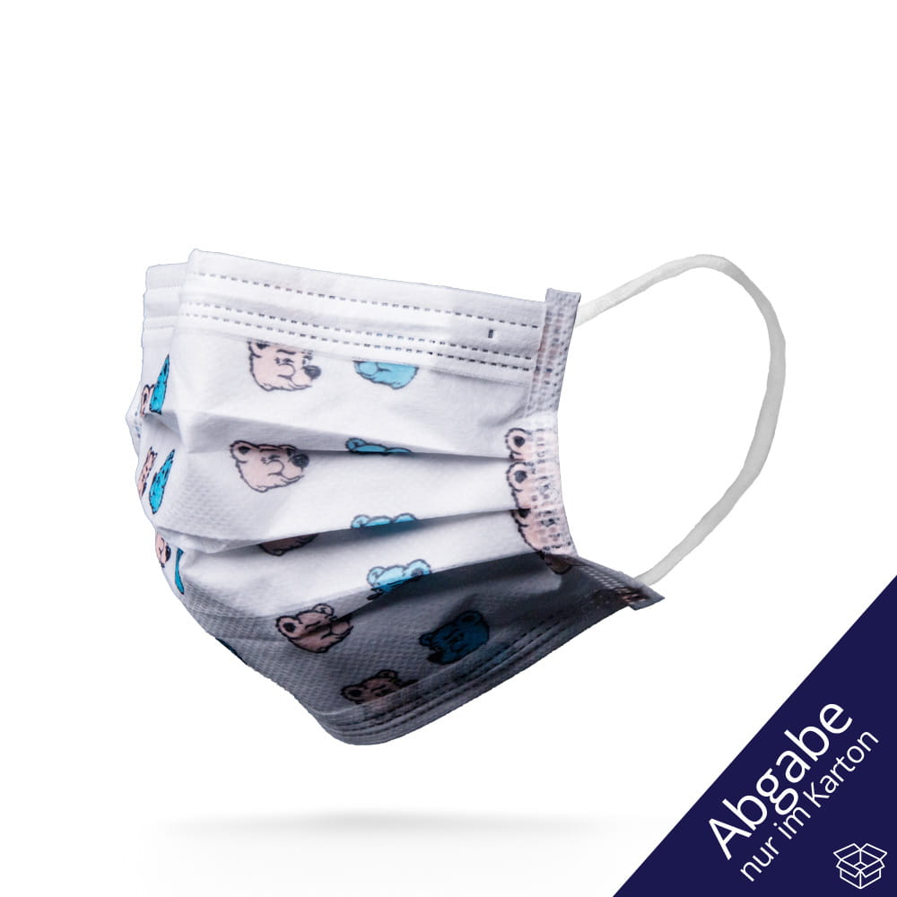 Medizinische Maske, fröhliches Bärchenmuster, HAPPY KIDS
