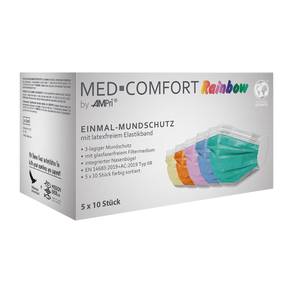 OP Maske, Farbenmix, bunt, Typ IIR, Med-Comfort