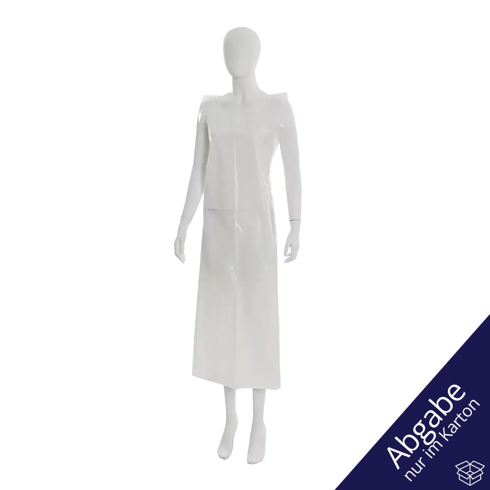 Einwegschürzen,weiß, glatte Oberfläche, 75 x 140 cm, Polyethylen, Med-Comfort