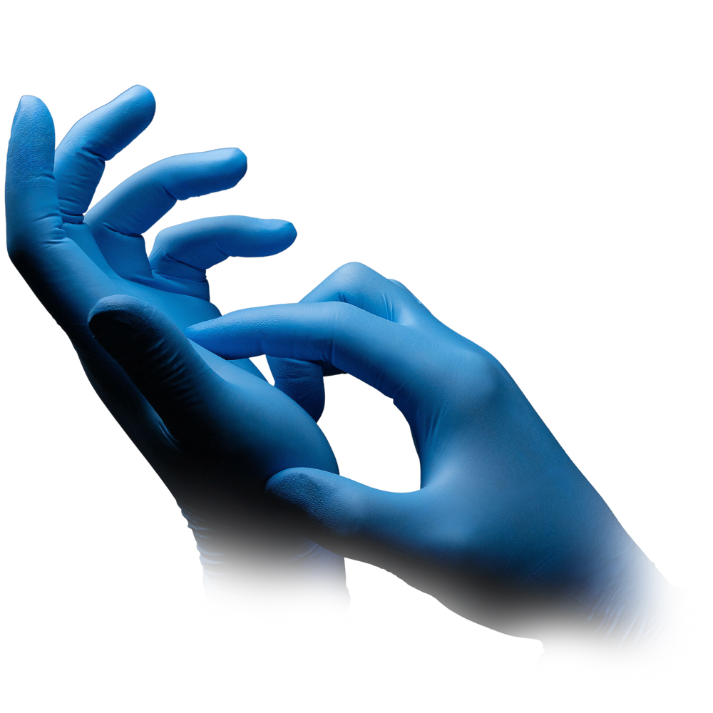 Nitrilhandschuhe, hellblau, blau, Größe M, puderfrei, Epiderm Protect Blue Plus by Med-Comfort