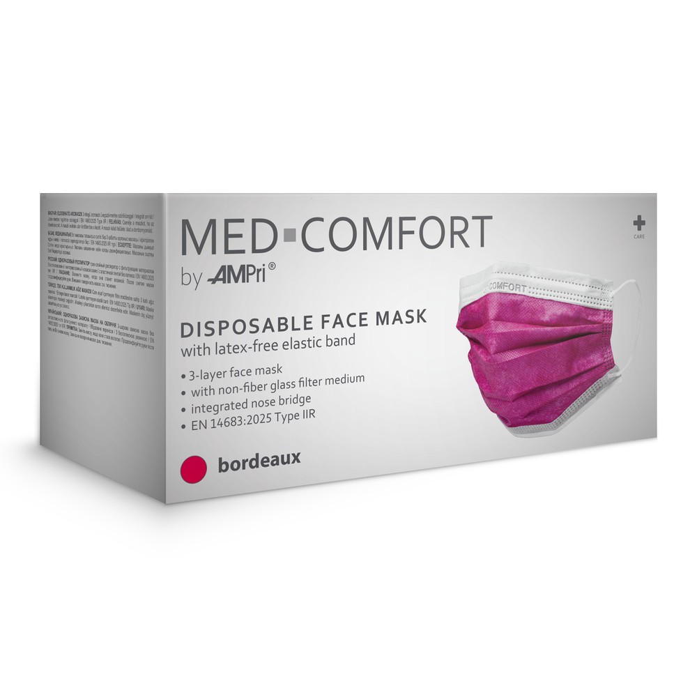OP Maske, rot, bordeaux, Typ IIR, Med-Comfort