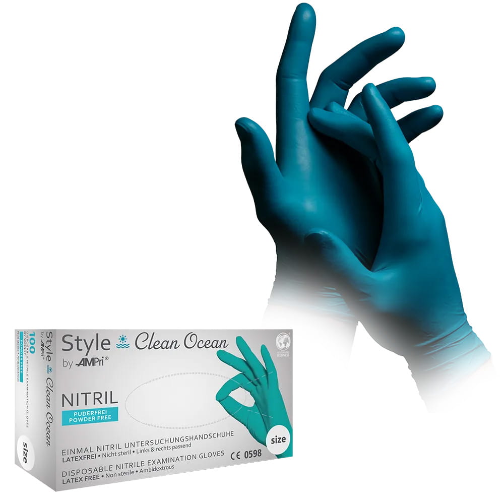 Nitrilhandschuhe, grün, Größe M, puderfrei, Style CLEAN OCEAN by Med-Comfort Nitrilhandschuhe, grün, Größe M, puderfrei, Style CLEAN OCEAN by Med-Comfort