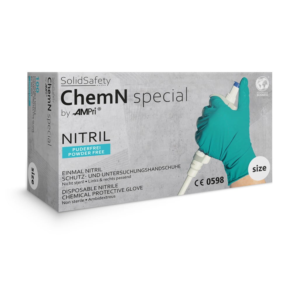 Einmalhandschuhe aus Nitril, Größe XXL, grün, Solidsafety Chemn Special