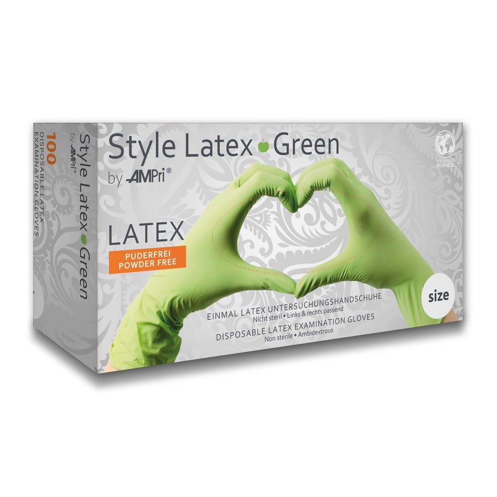Style Latex Green by Med-Comfort Einmal-Latex-Schutz- und Untersuchungshandschuh