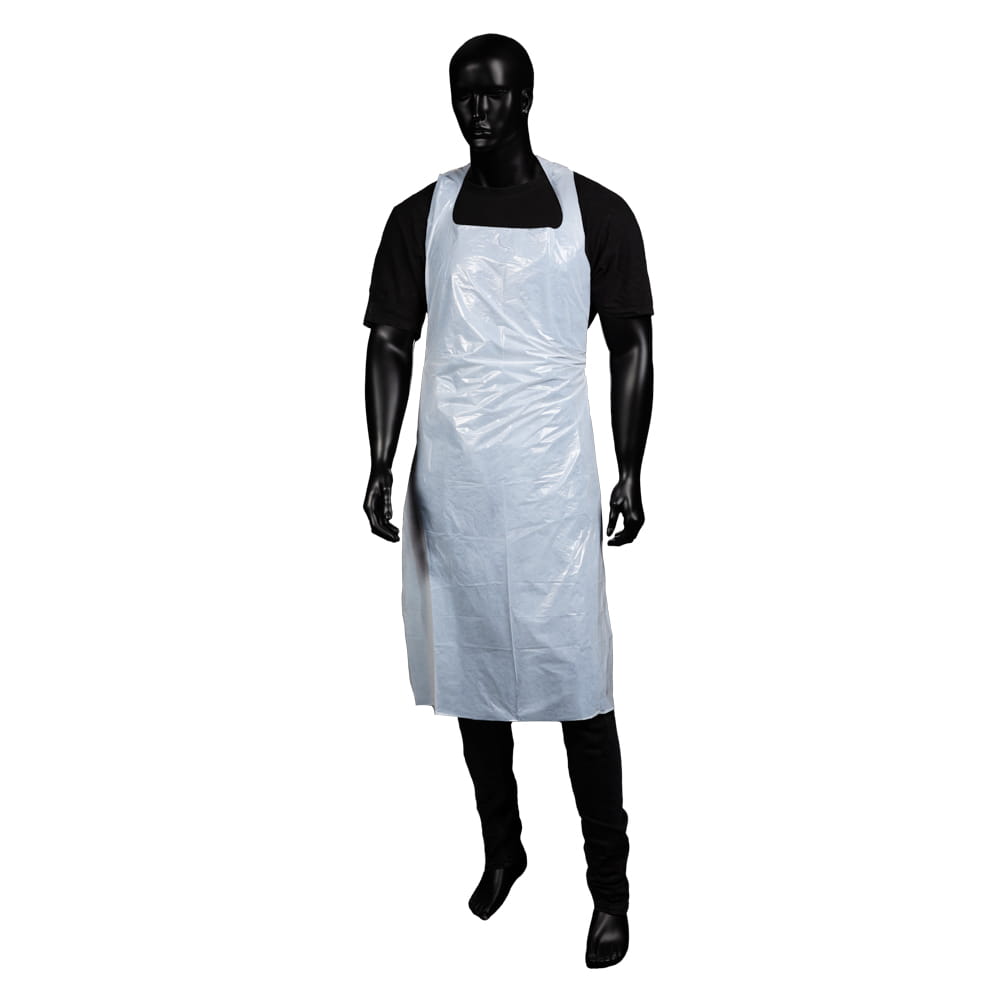 Einwegschürzen geblockt, weiß, glatte Oberfläche, 120 x 75 cm, Polyethylen, Med-Comfort