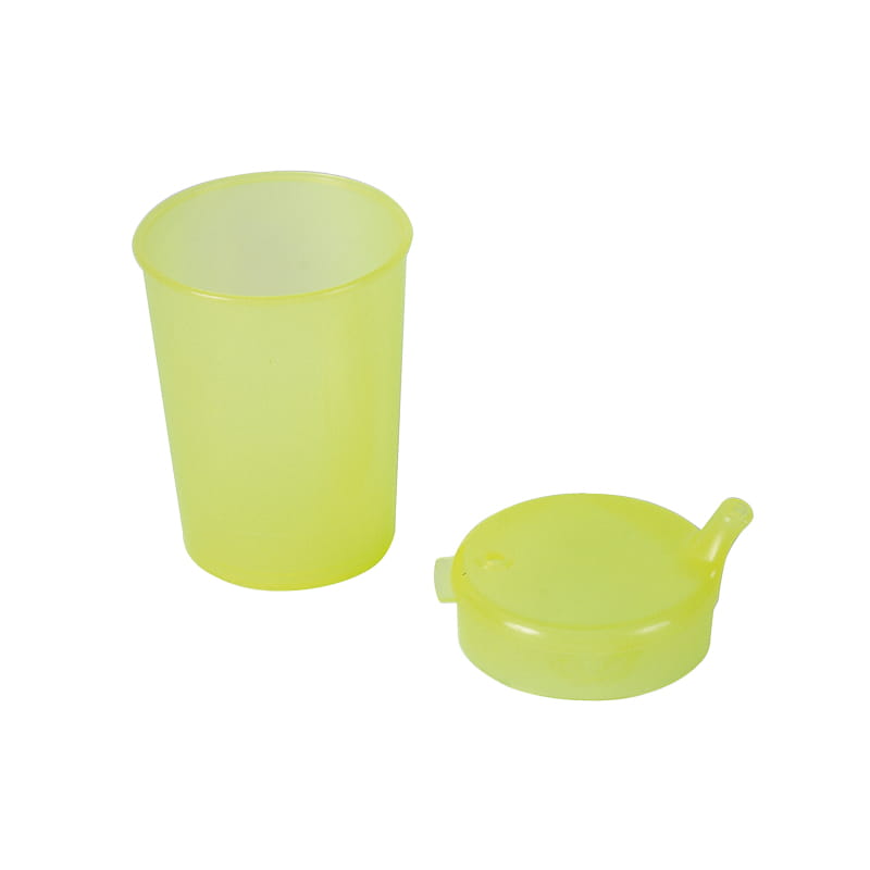 PP Schnabelbecher Oberteil und Unterteil SET, gelb, 50x 250 ml Unterteil, 25x Oberteil 4x4, 25x Oberteil 12x10