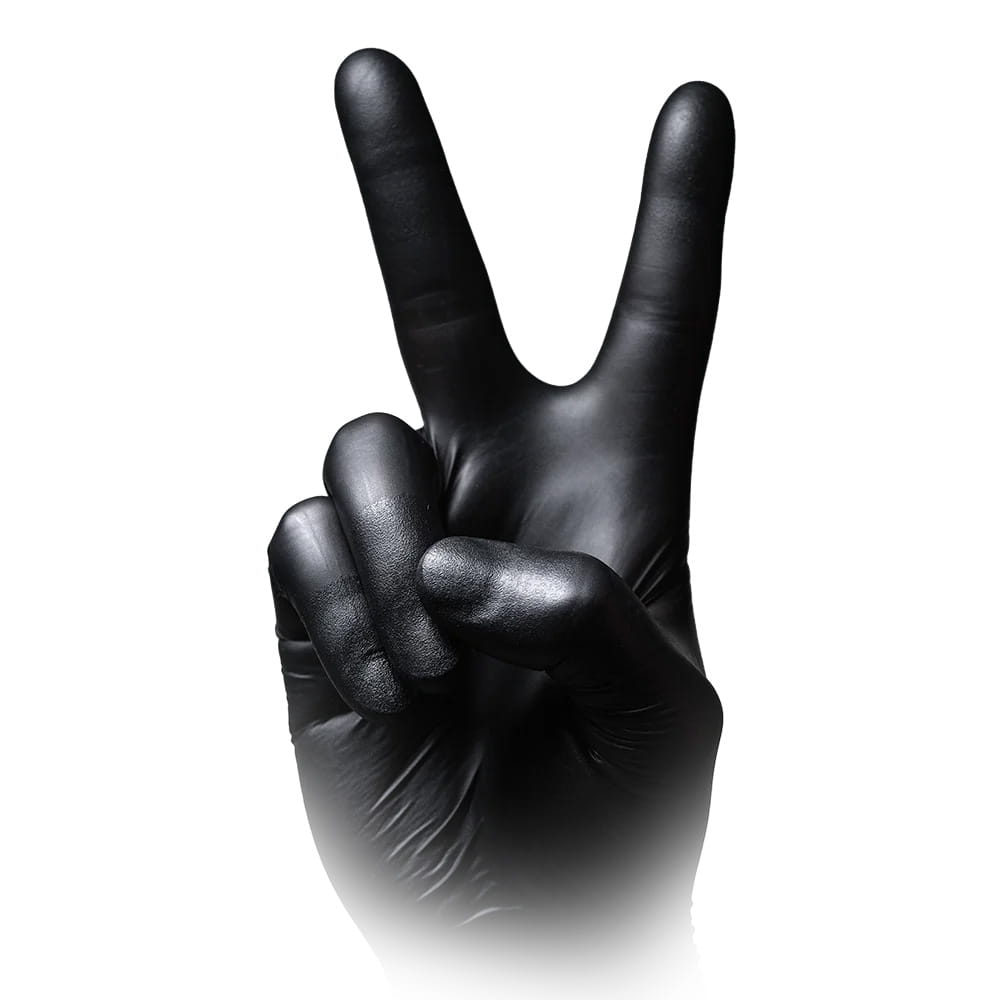 Nitrilhandschuhe mit Überlänge, schwarz, Größe L, puderfrei, Black 300 Nitril