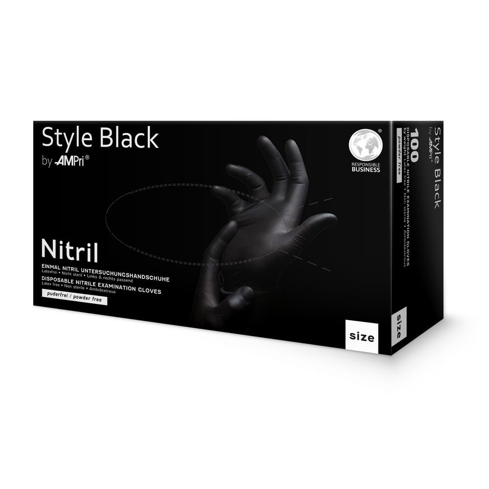 Nitrilhandschuhe, schwarz, Größe XL, puderfrei, Style Black by Med-Comfort