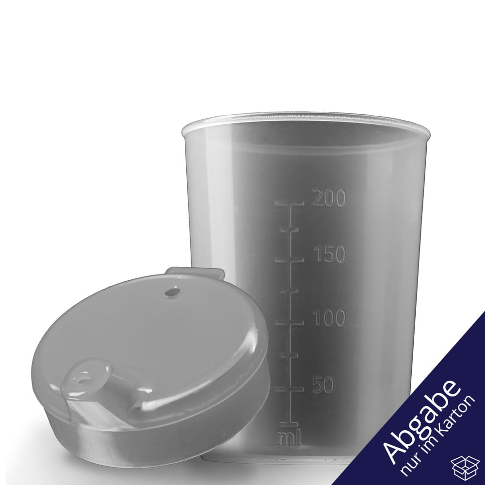 PP Schnabelbecher Oberteil und Unterteil SET, transparent, milchig, 50 x 250 ml