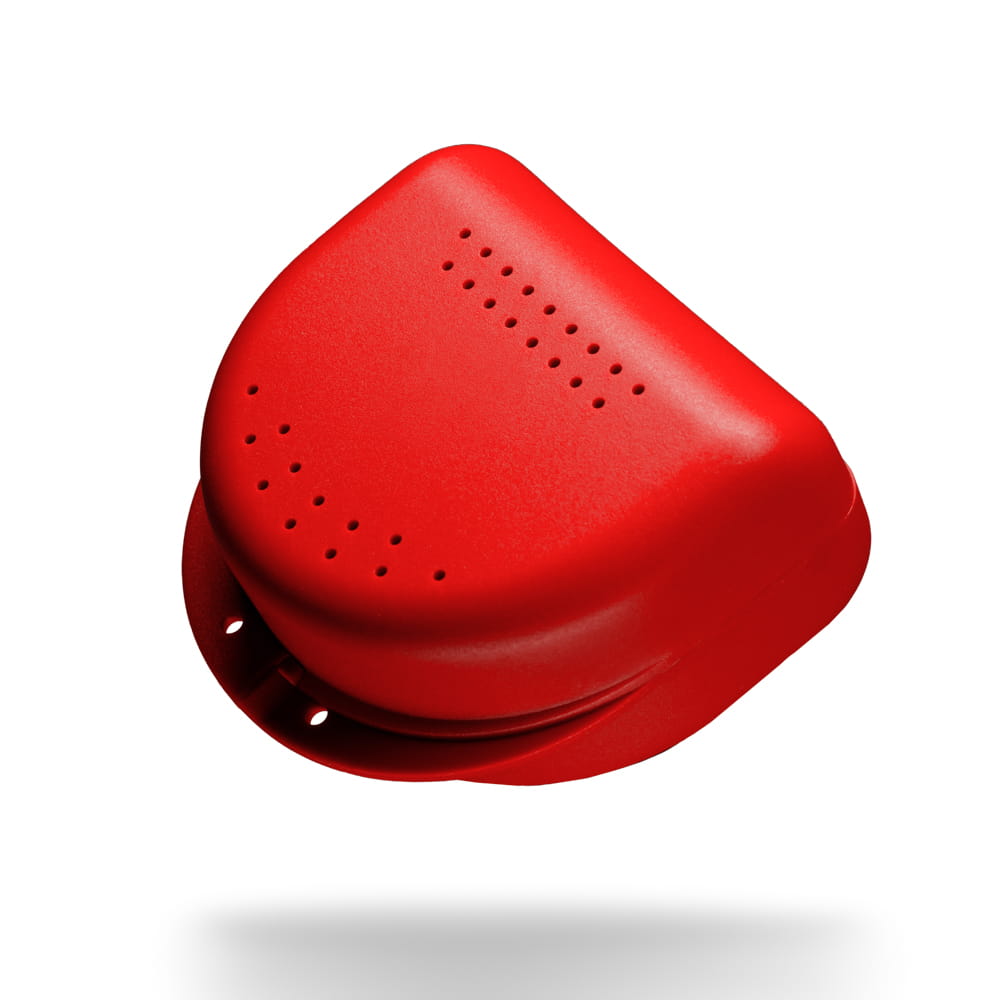 PP Dental Zahnspangenbox für Erwachsene, 80x80x45 cm, rot, Polypropylen