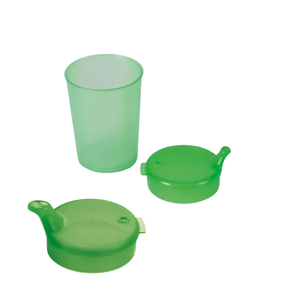 PP Schnabelbecher Oberteil und Unterteil SET, grün, 50x 250 ml Unterteil, 25x Oberteil 4x4, 25x Oberteil 12x10