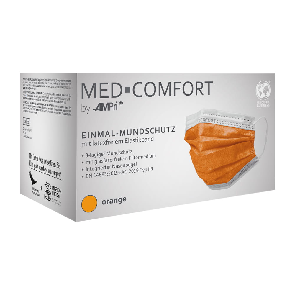 OP Maske, orange, Typ IIR, Med-Comfort
