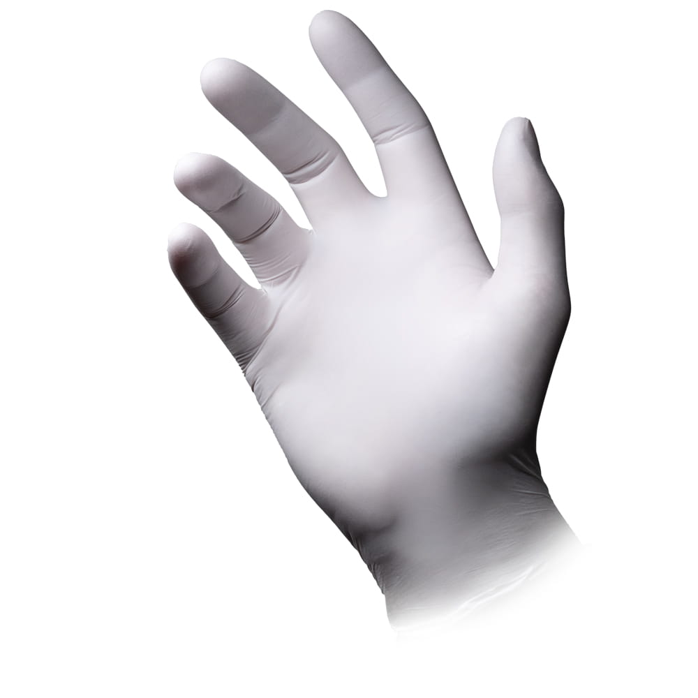 Nitrilhandschuhe, weiß, Größe M, puderfrei, Eco-Plus