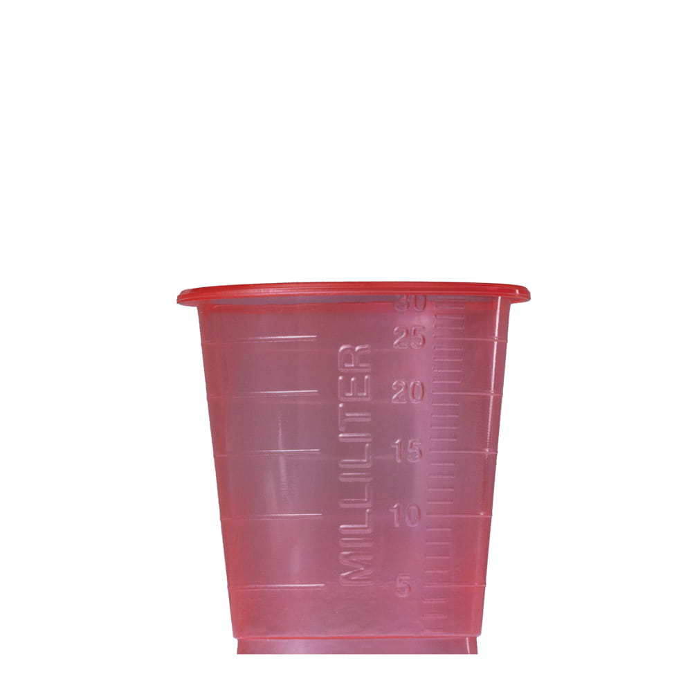 PP Eco Einmal Medizinbecher, 30 ml, graduiert, rot, Med-Comfort Eco