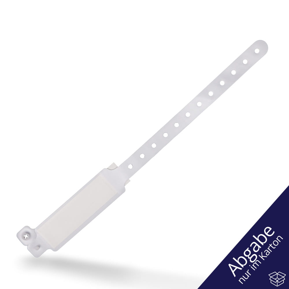PVC Patientenarmband für Erwachsene, Farbe weiß, 242 x 25 mm