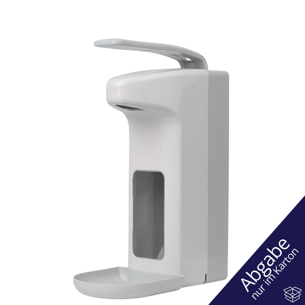 Wandspender für 500 ml flüssige Seifen und Desinfektionsmittel, Farbe weiß, grau, 320 x 120 x 230 mm