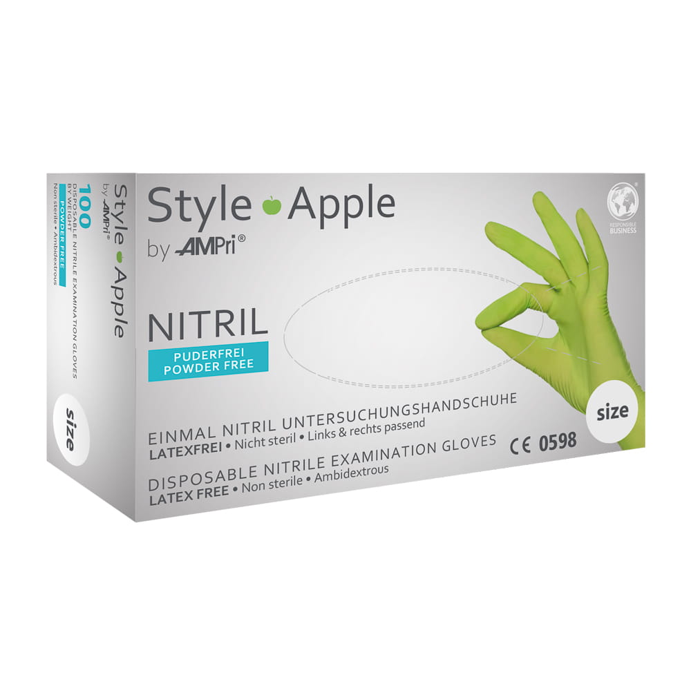 Nitrilhandschuhe, apfelgrün, grün, Größe XL, puderfrei, Style Apple by Med-Comfort Nitrilhandschuhe, apfelgrün, grün, Größe XL, puderfrei, Style Apple by Med-Comfort
