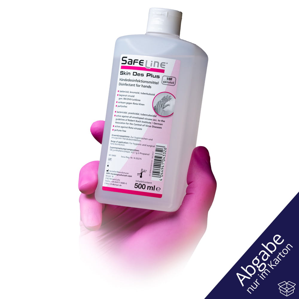 Händedesinfektion, 500 ml, Safeline Skin Des Plus