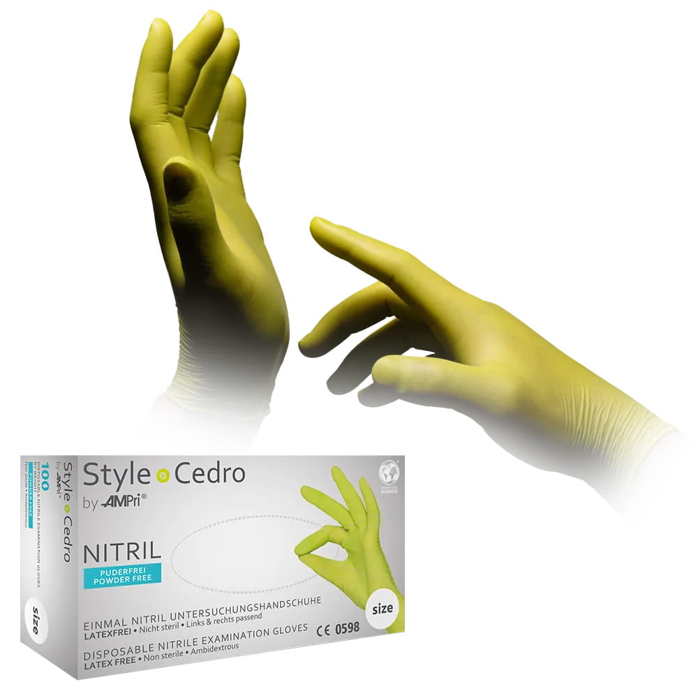 Nitrilhandschuhe, cedro, grün, Größe M, puderfrei, Style cedro by Med-Comfort Nitrilhandschuhe, cedro, grün, Größe M, puderfrei, Style cedro by Med-Comfort