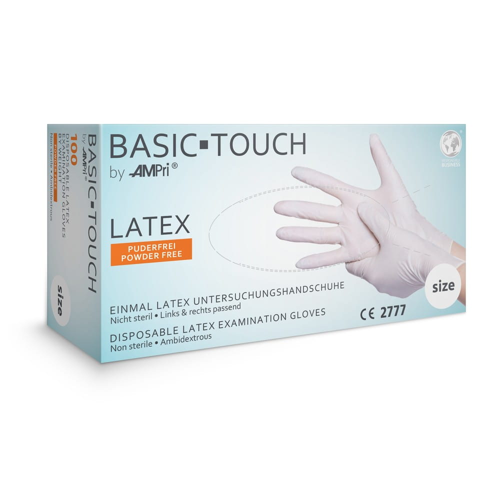 Latexhandschuhe, weiß, Größe L, puderfrei, Basic-Touch