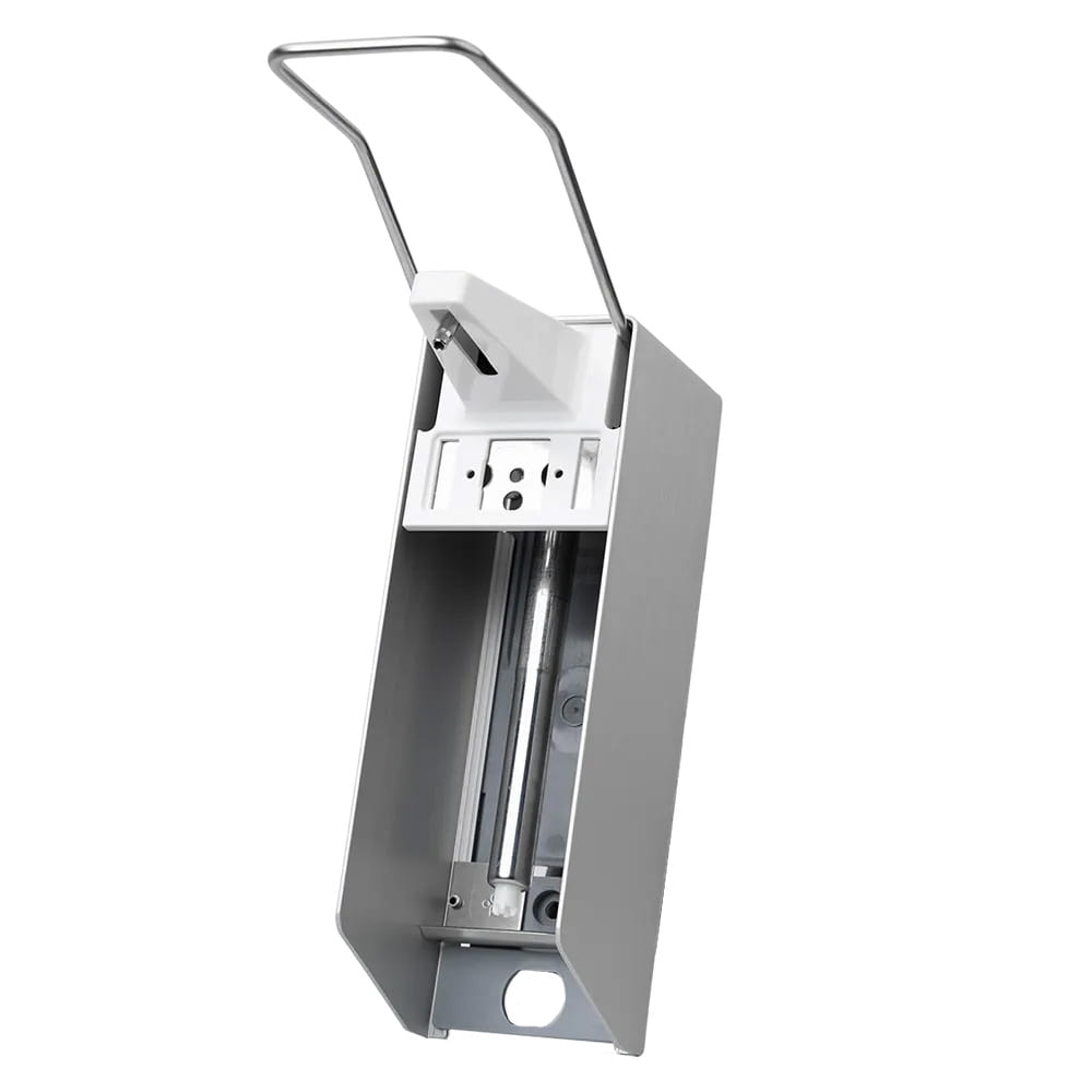 Wandspender für 500 ml Desinfektionsmittel und Flüssigseifen, 270 x 81 x 230 mm, langer Hebel Wandspender für 500 ml Desinfektionsmittel und Flüssigseifen, 270 x 81 x 230 mm, langer Hebel