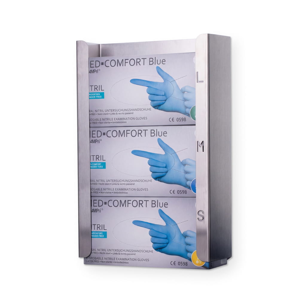 Einmalhandschuh Spender, Handschuh-Dispenserhalter, 255 x 393 x 95 mm, Edelstahl