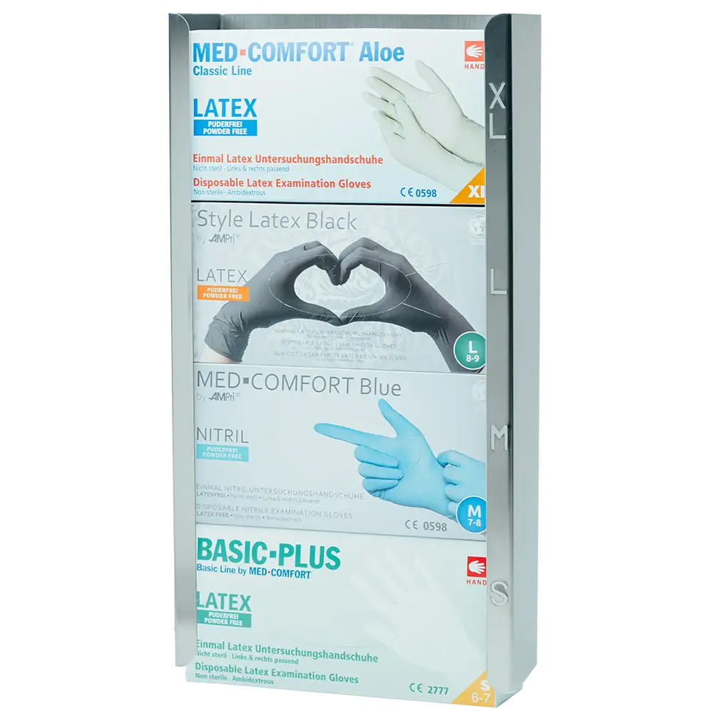 Einmalhandschuh Spender, Handschuh-Dispenserhalter, 260 x 515 x 98 mm, Edelstahl