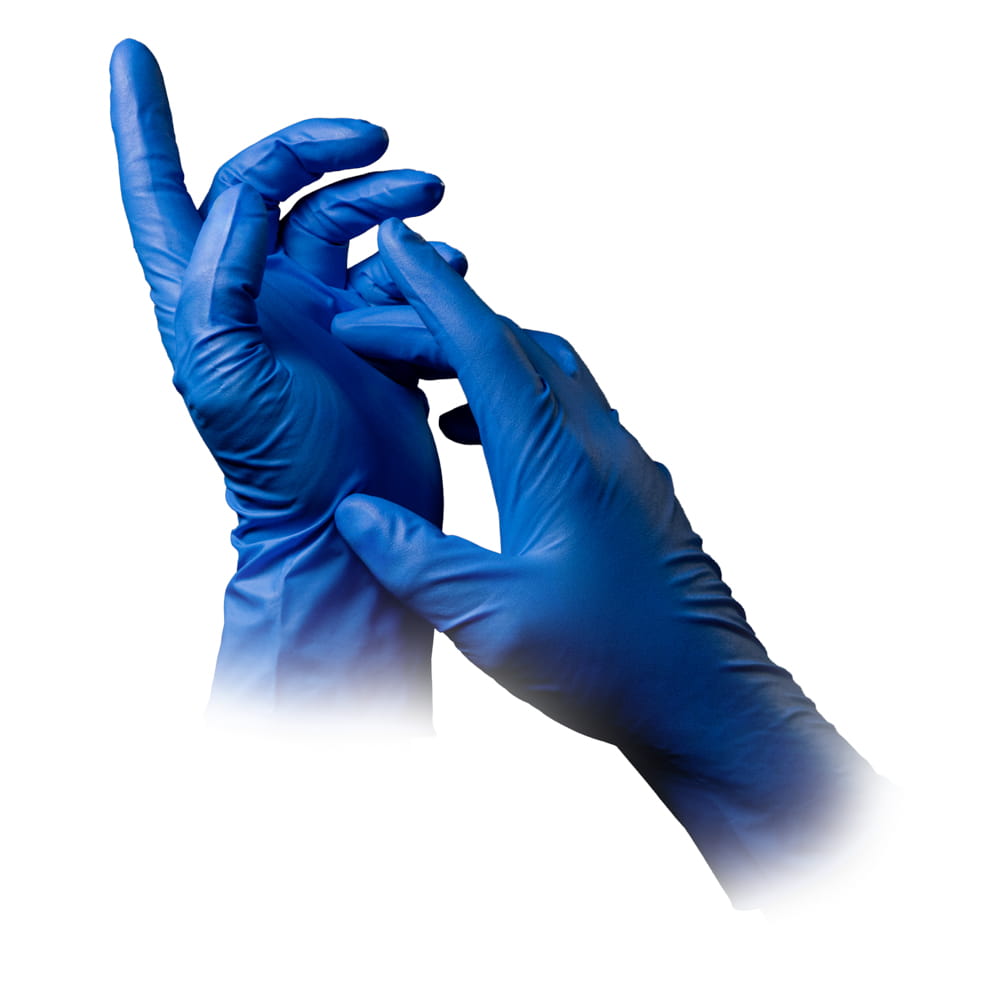 MED-COMFORT HIGH RISK, Nitril-Chemikalienschutzhandschuh, puderfrei, blau, Gr. M