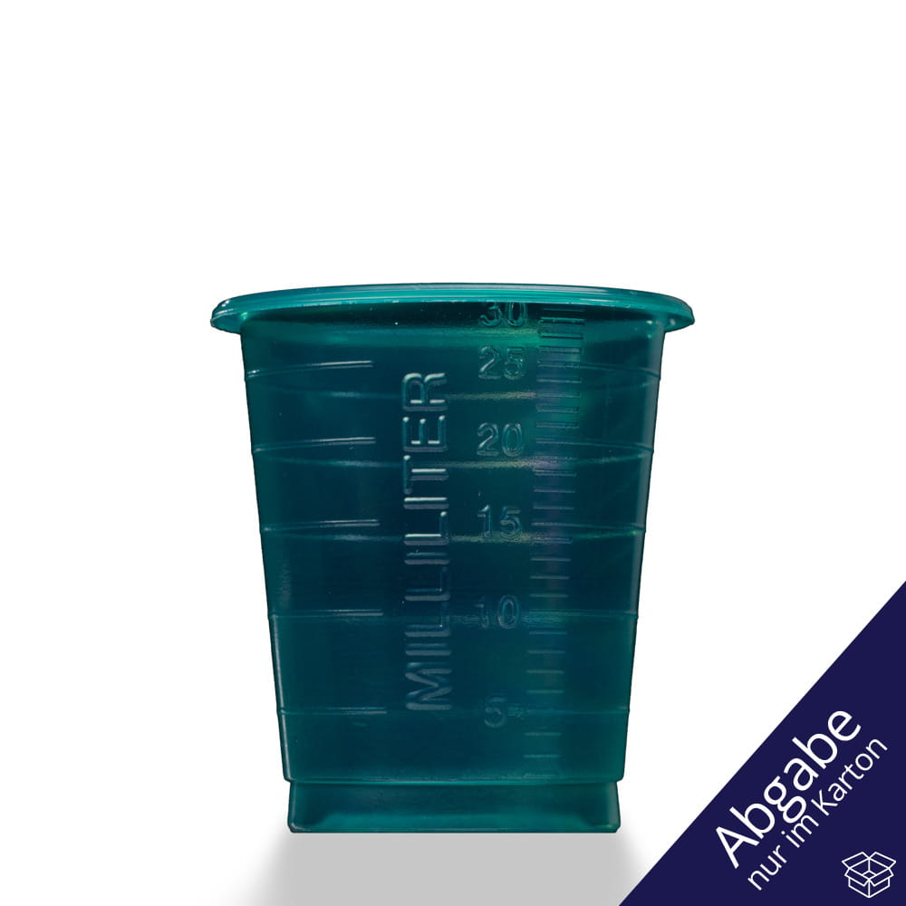 PP Eco Einmal Medizinbecher, 30 ml, graduiert, grün, Med-Comfort Eco