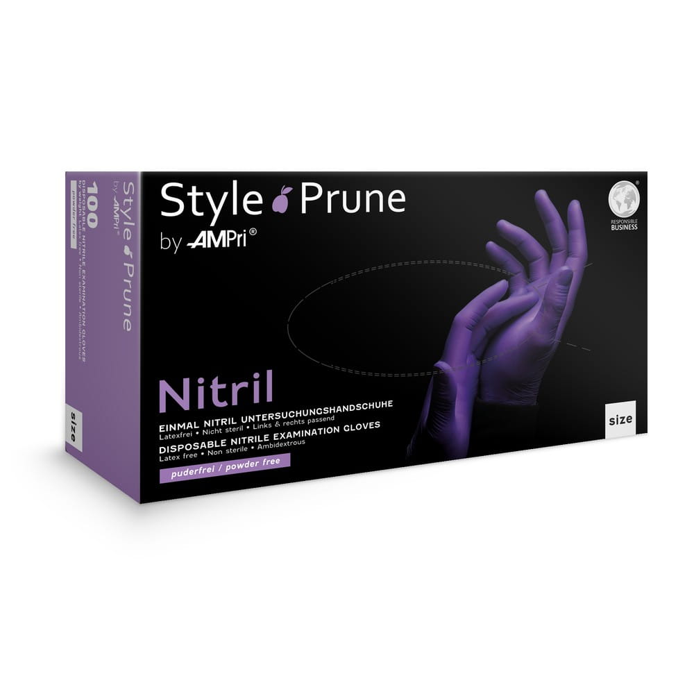 Nitrilhandschuhe, dunkellila, lila, Größe M, puderfrei, Style Prune by Med-Comfort