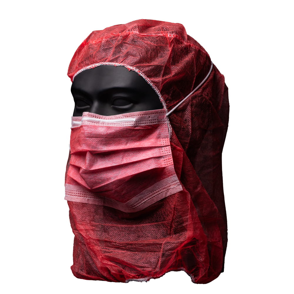 Astronautenhaube mit Mundschutz, rot, Med-Comfort Astronautenhaube mit Mundschutz, rot, Med-Comfort