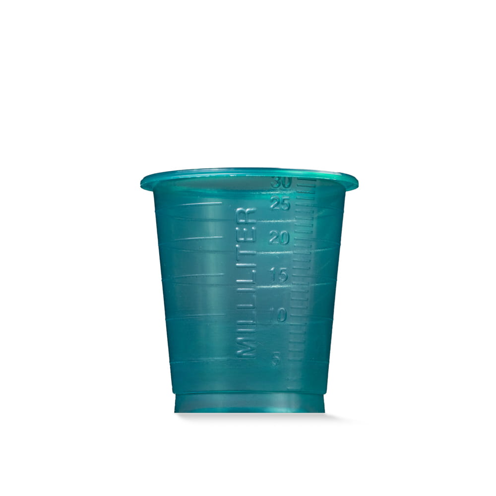 PP Einmal Medizinbecher, 30 ml, graduiert, grün, Med-Comfort Basic