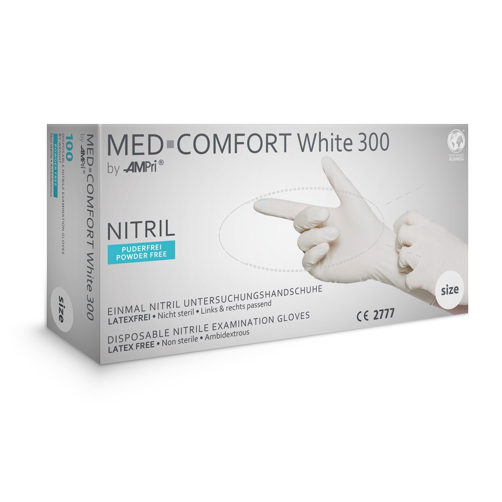 Nitrilhandschuhe, weiß, Größe S, puderfrei, Puracomfort white 300