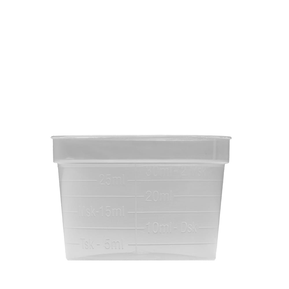 PP Medizinbecher, Farbe transparent, milchig, 30 ml, graduiert