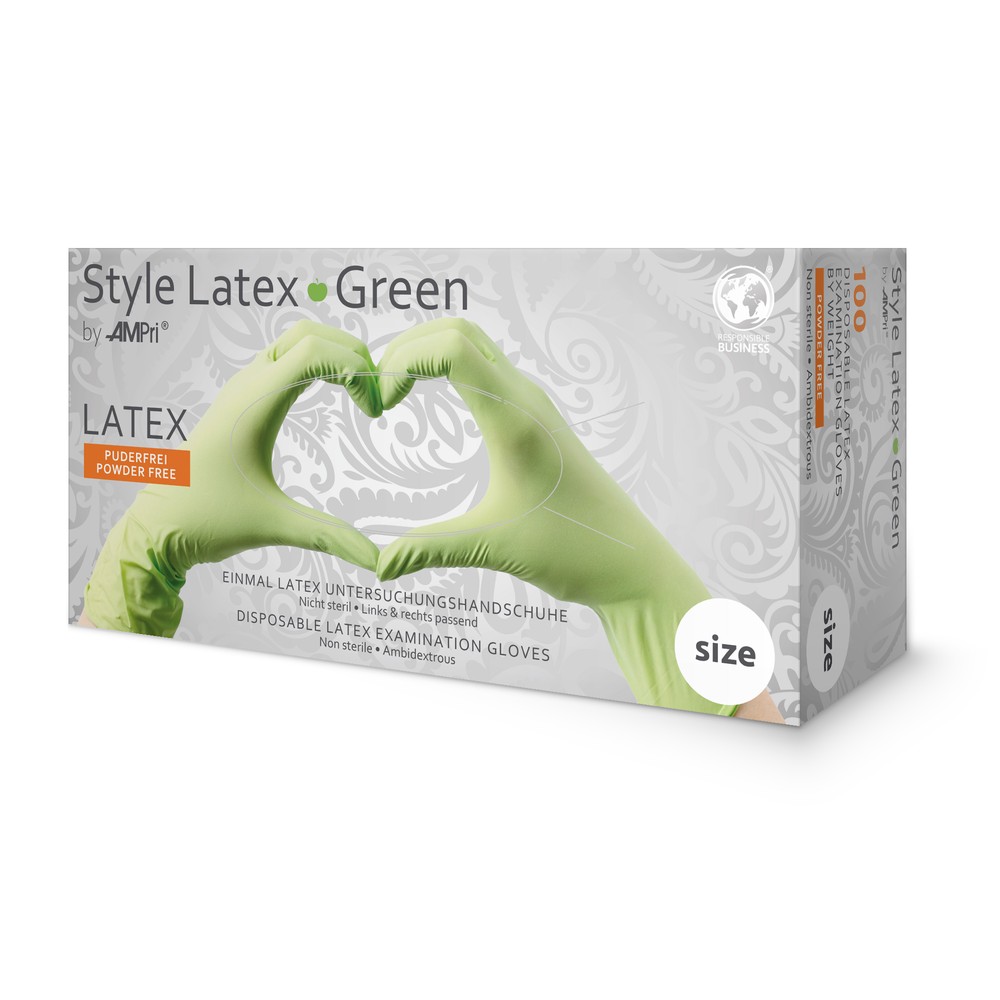 Style Latex Green by Med-Comfort Einmal-Latex-Schutz- und Untersuchungshandschuh