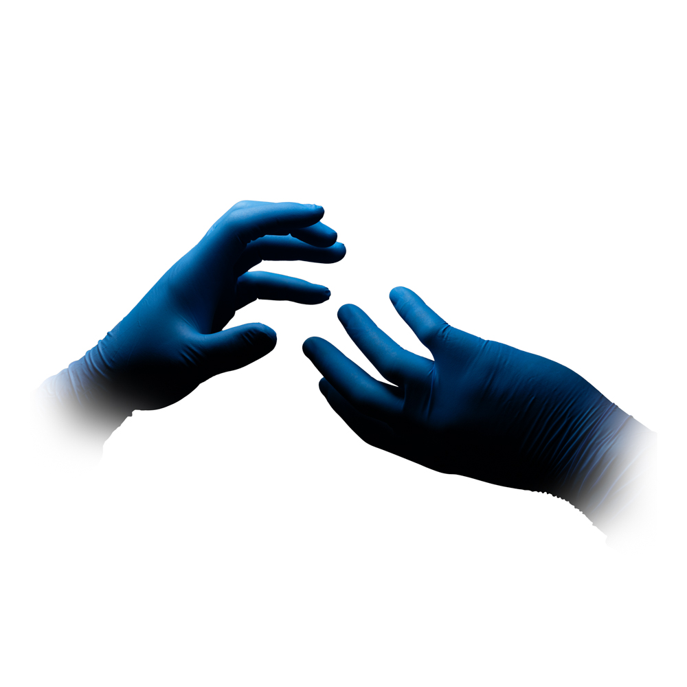 Starker und langer Nitrilhandschuh, blau, Größe XL, puderfrei, Med-Comfort blue Ultra 300