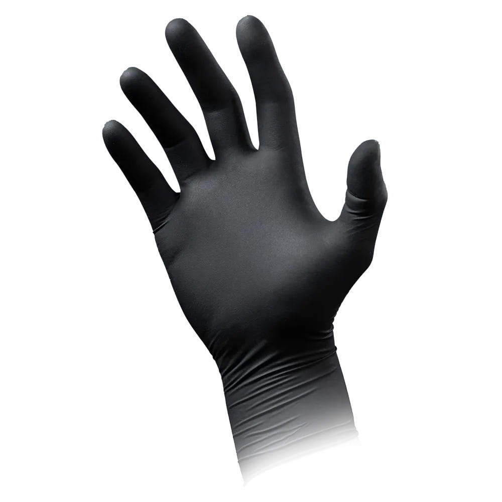 Latexhandschuhe mit Überlänge schwarz, Größe L, puderfrei, Black 300 Latex