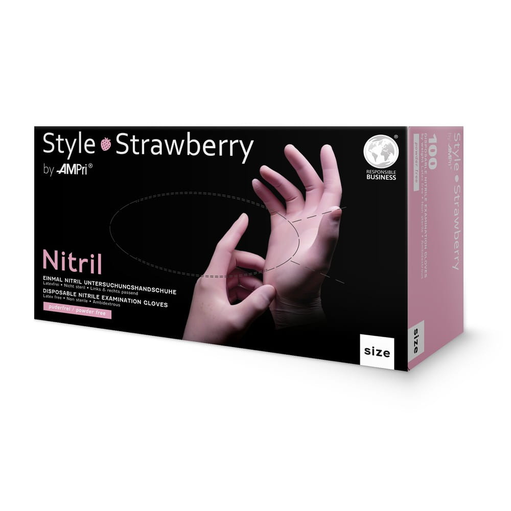 Nitrilhandschuhe, rosa, Größe XS, puderfrei, Style Strawberry by Med-Comfort