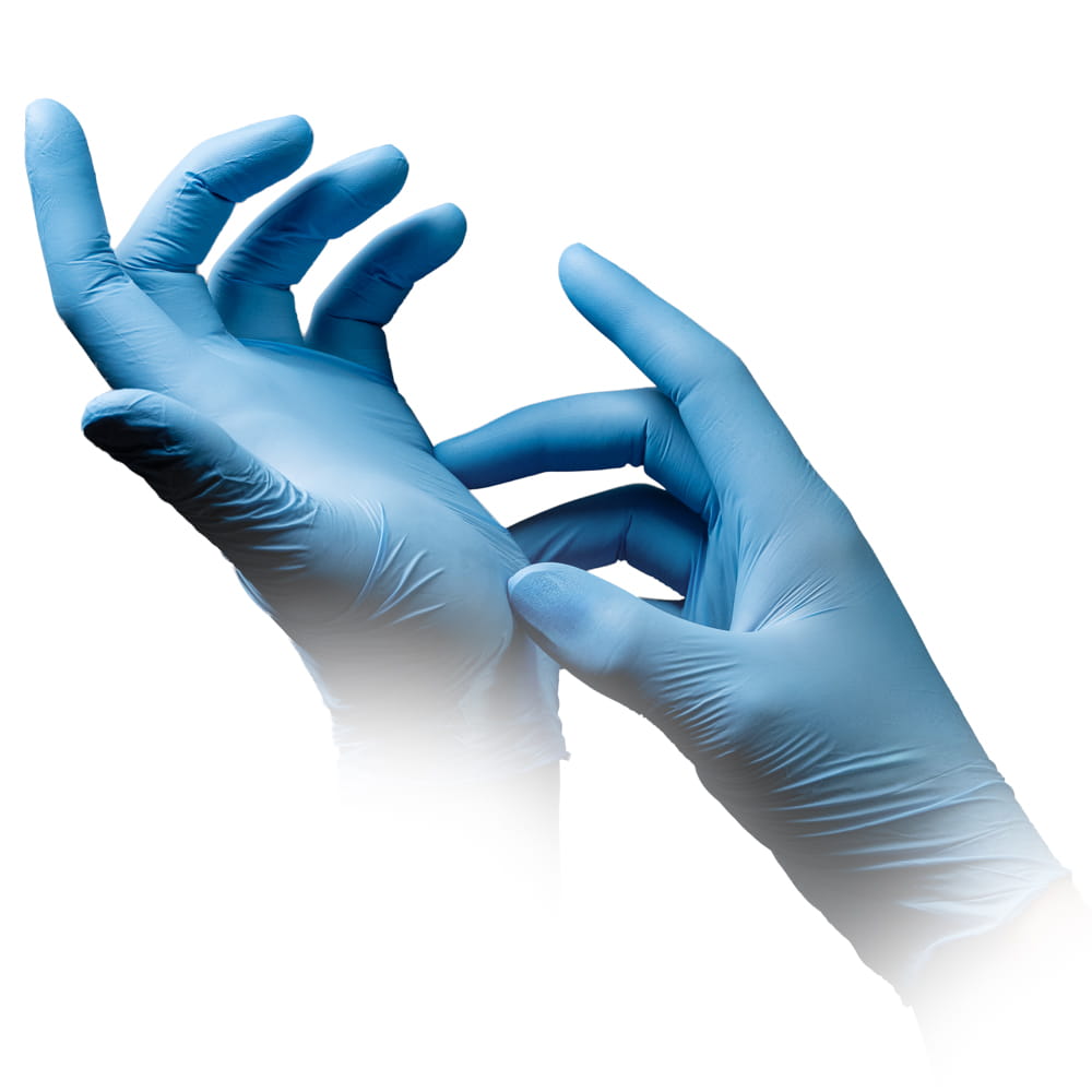 Nitrilhandschuhe, blau, Größe M, puderfrei, Puracomfort blue