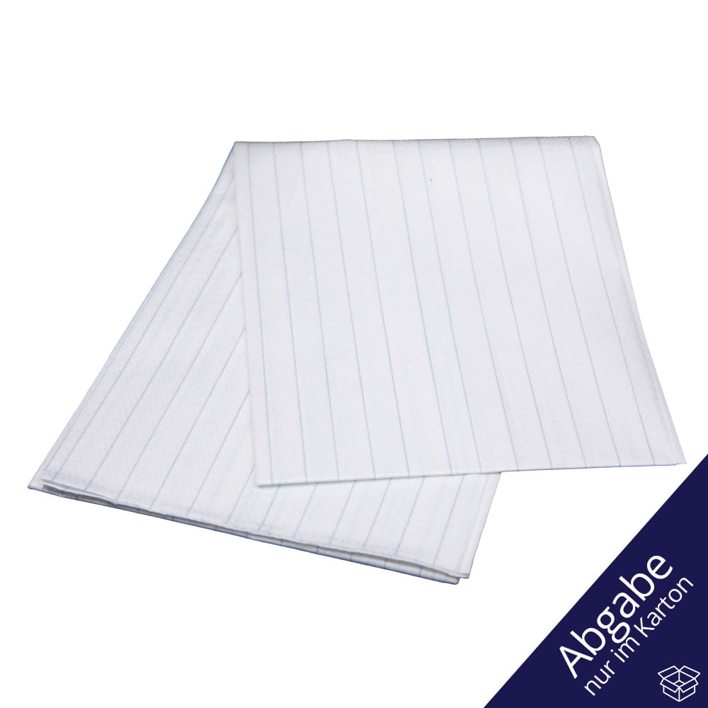 Tissue, PE Trageschutzlaken, weiß, blau, 75 x 210 cm