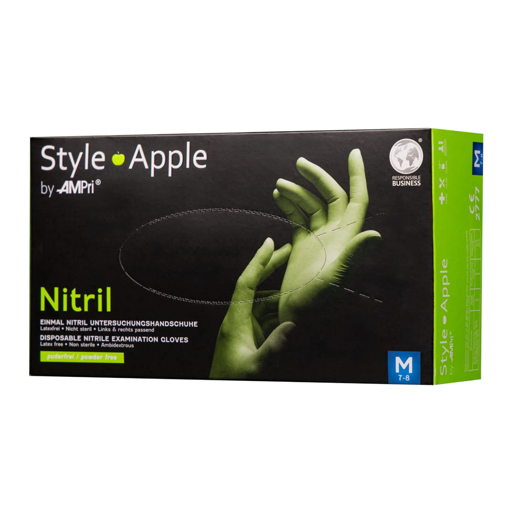 Nitrilhandschuhe, apfelgrün, grün, Größe XS, puderfrei, Style Apple by Med-Comfort