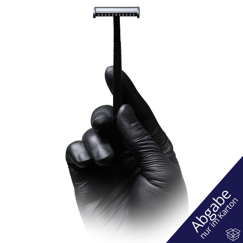 Einweg Rasierer mit Edelstahl Klinge, 1-schneidig, Farbe Schwarz, 100 Stück