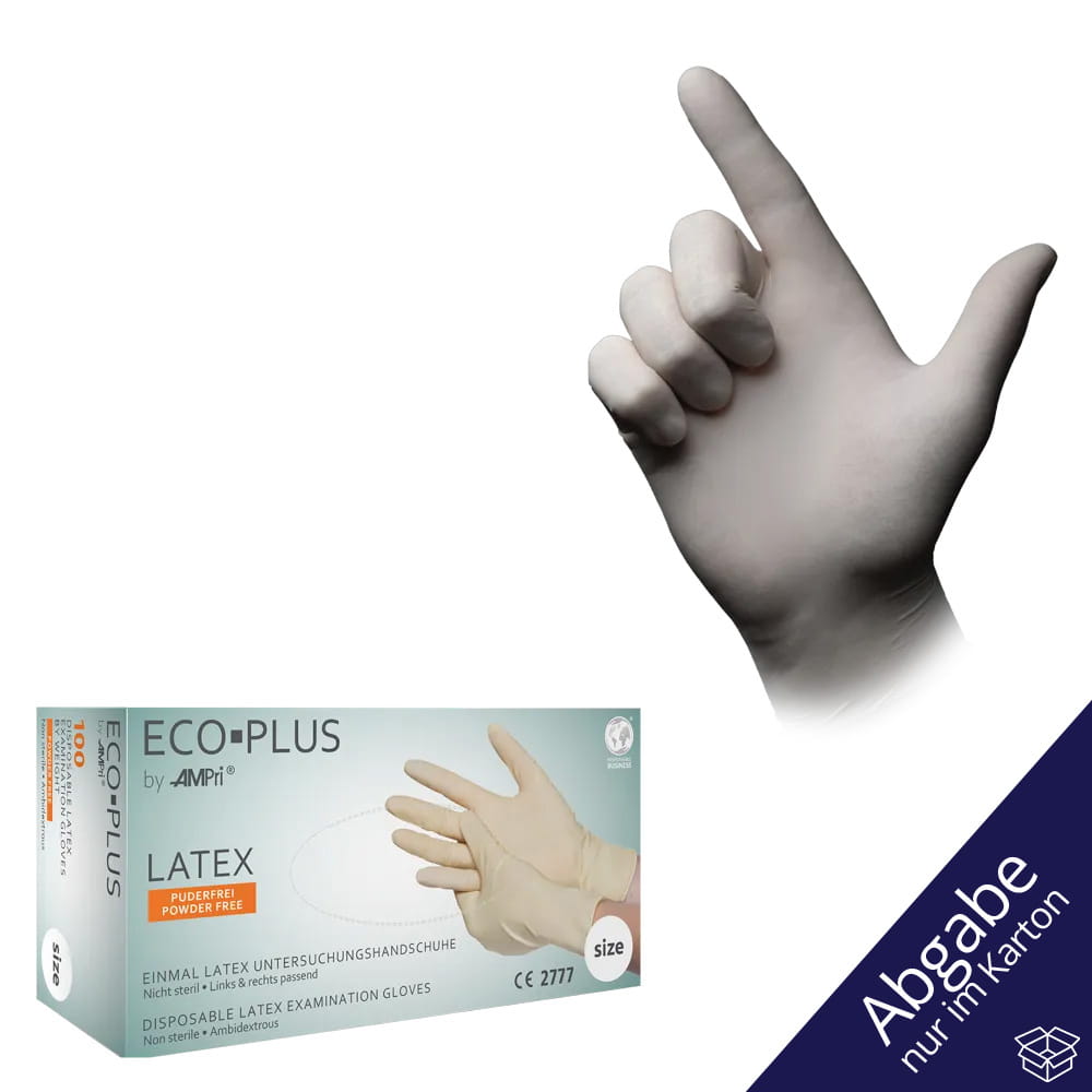 Latexhandschuhe, weiß, Größe XXL, puderfrei, Eco-Plus