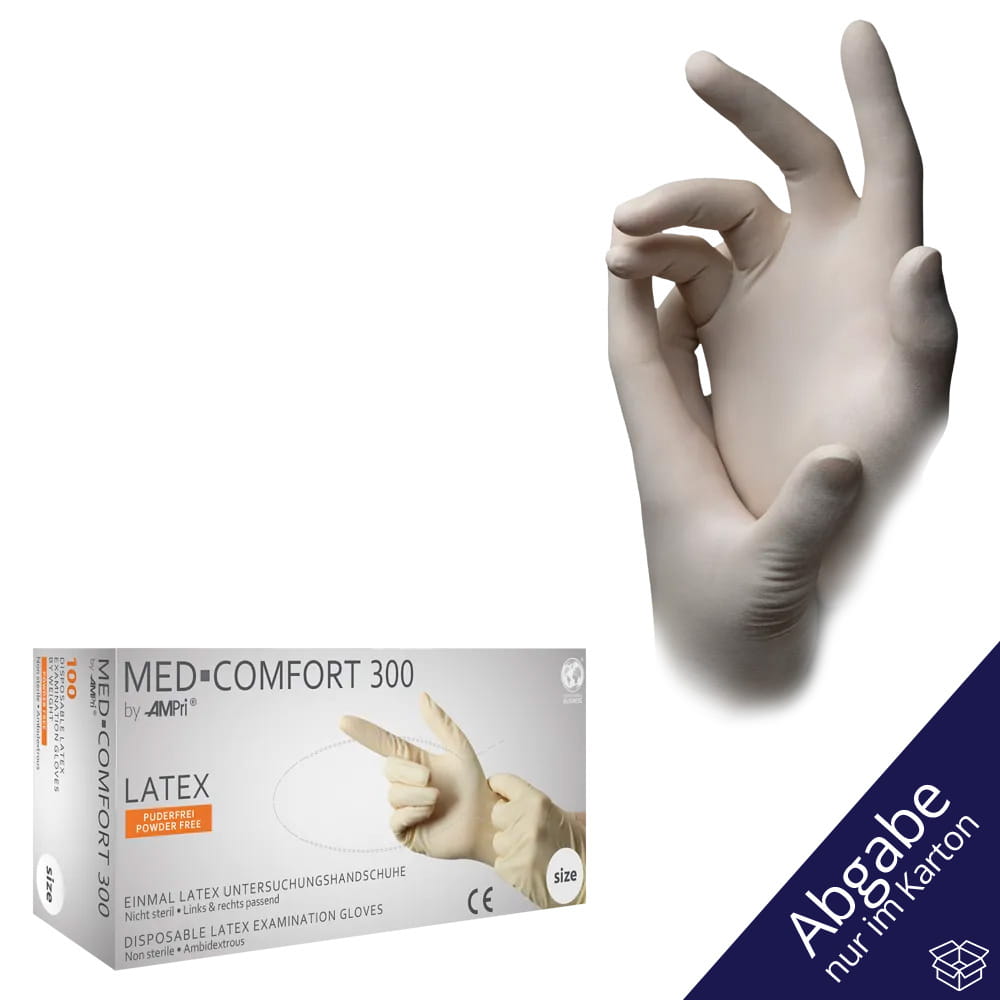 Latexhandschuhe, weiß, Größe L, puderfrei, Med-Comfort