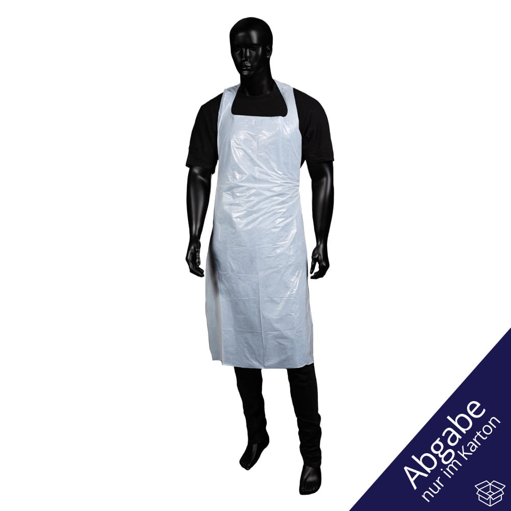 Einwegschürzen geblockt, weiß, glatte Oberfläche, 120 x 75 cm, Polyethylen, Med-Comfort