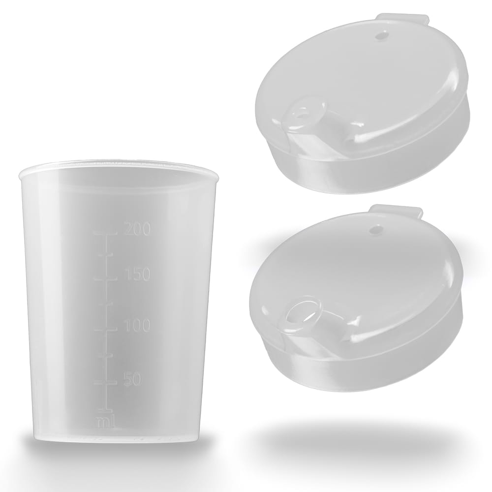 PP Schnabelbecher Oberteil und Unterteil SET, transparent, milchig, 50 x 250 ml