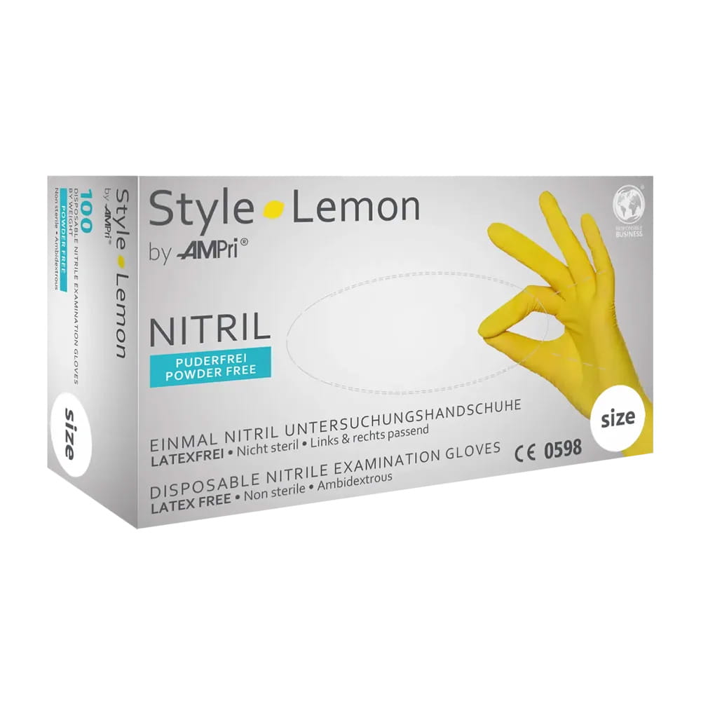 Nitrilhandschuhe, gelb, Größe XS, puderfrei, Style Lemon by Med-Comfort Nitrilhandschuhe, gelb, Größe XS, puderfrei, Style Lemon by Med-Comfort